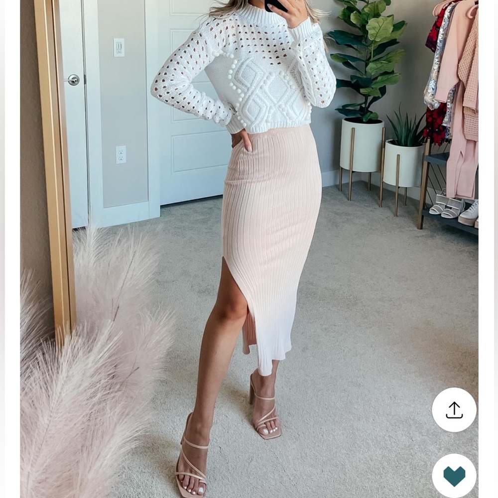 Petal & Pup Cream Midi Skirt